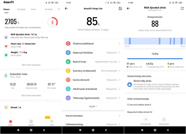 Xiaomi Amazfit Verge Lite okosóra teszt 13