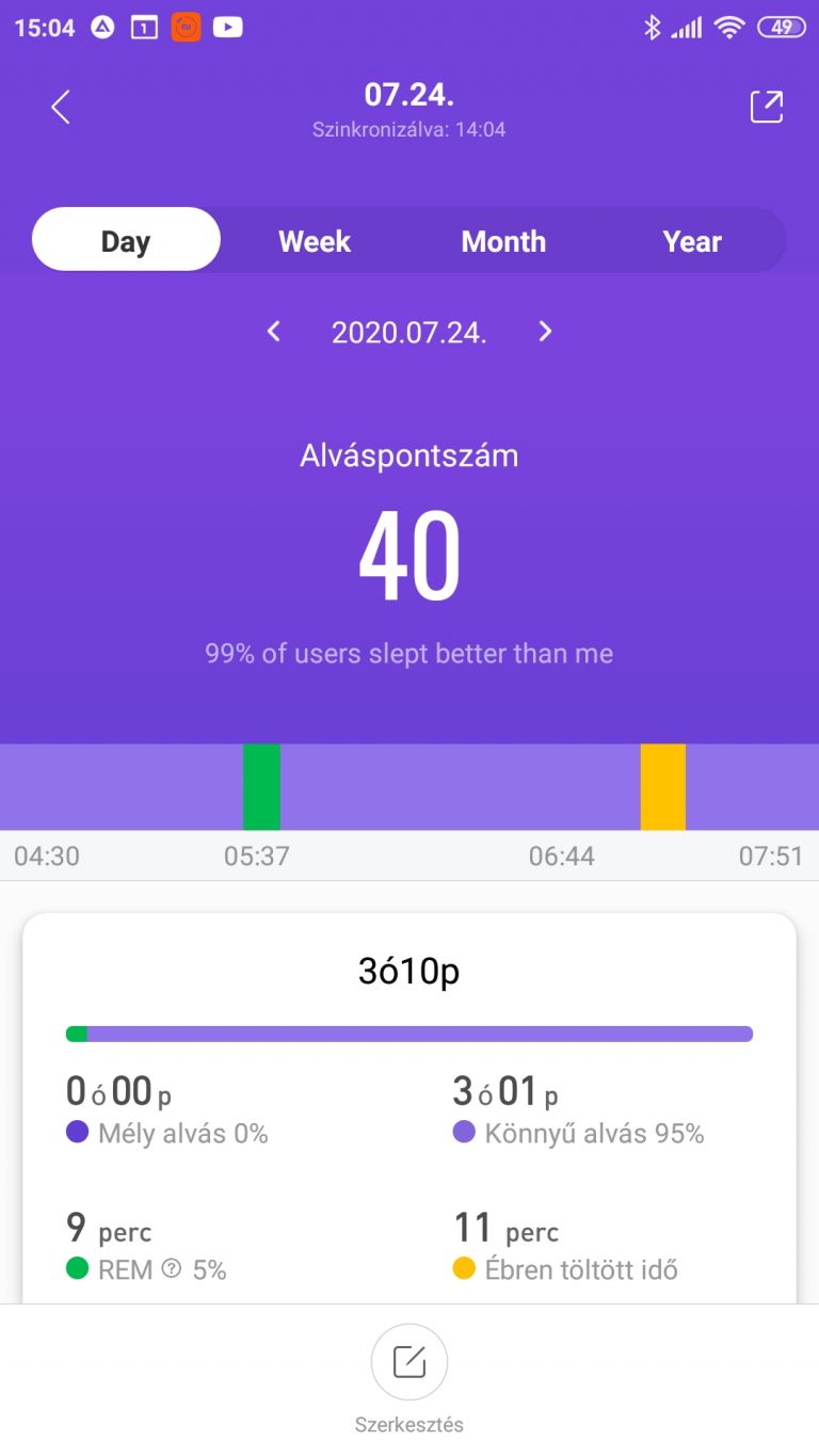Xiaomi Mi Band 5 aktivitásmérő teszt 43