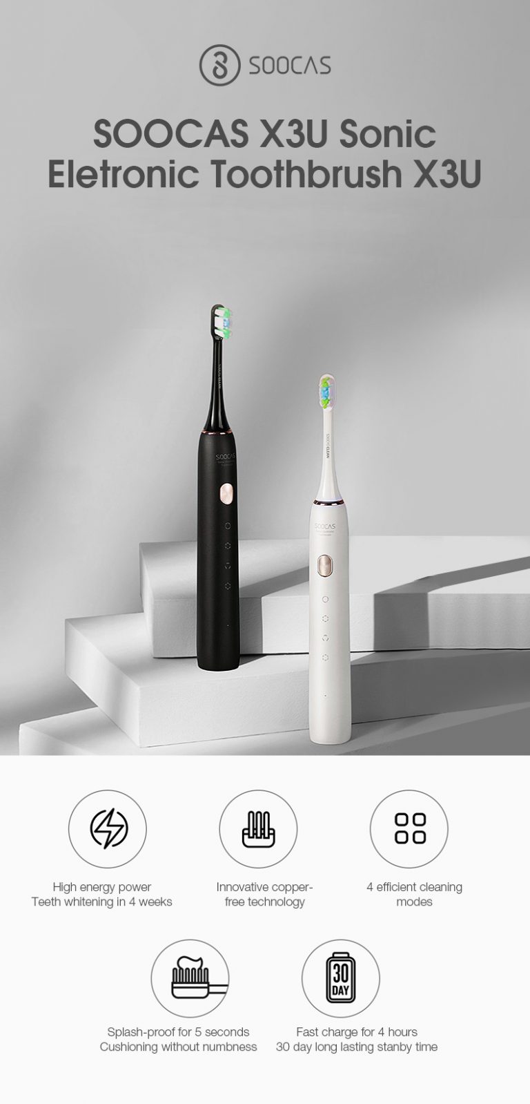 Megint jó áron kapható a Soocas X3U elektormos fogkefe 2