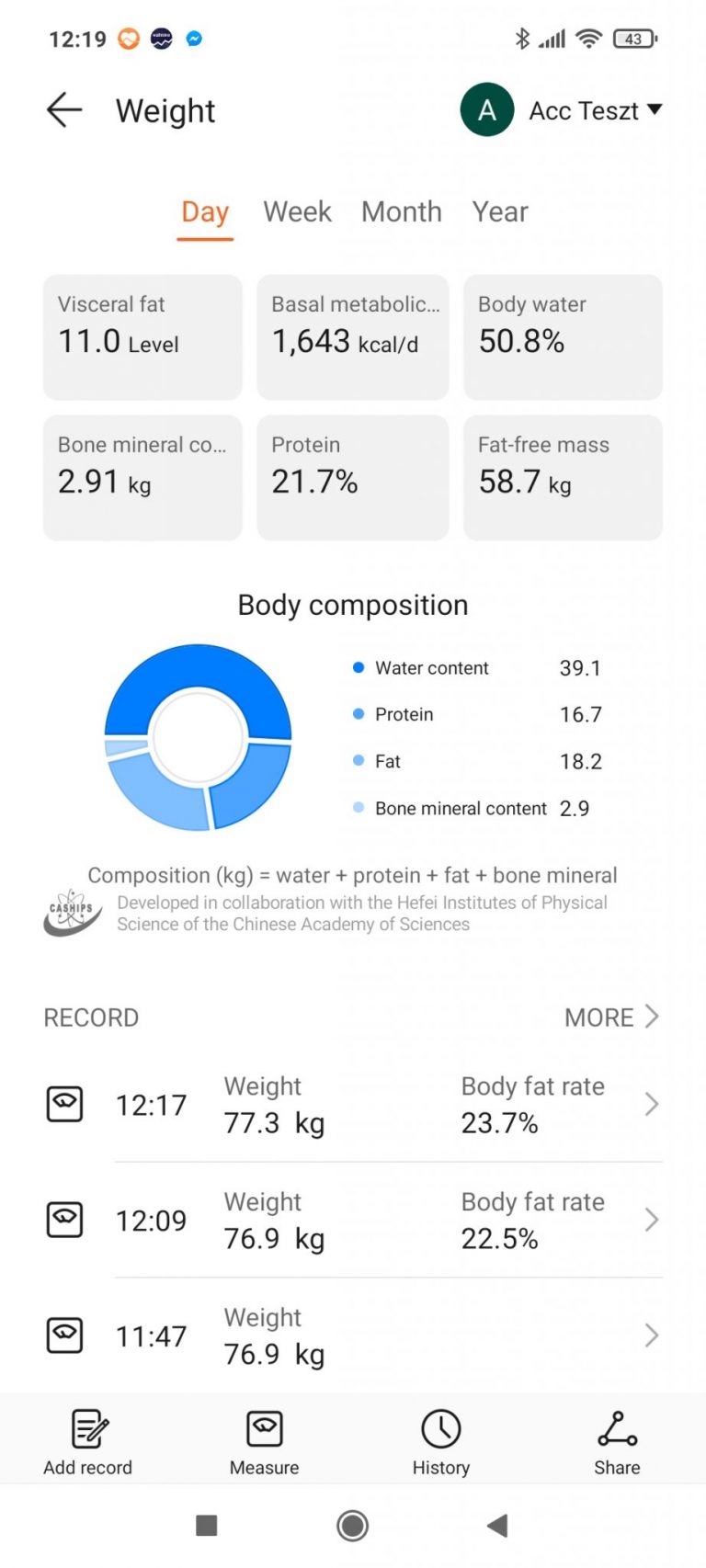 Honor Smart Body Fat Scale 2 okosmérleg teszt 14