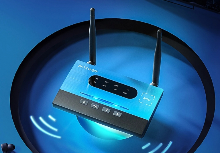 A BlitzWolf BW-BR7 egy felsőkategóriás Bluetooth transzmitter