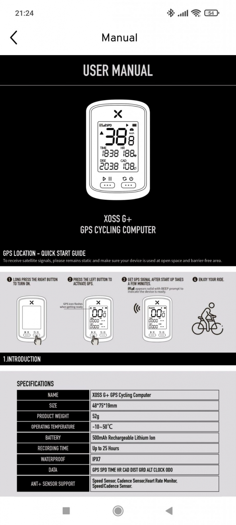 XOSS G+ kerékpár komputer és kadencia szenzor teszt 17