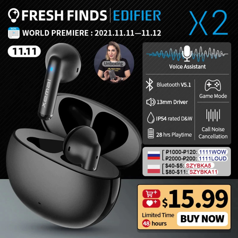Edifier X2 fülhallgató – Itt az új filléres TWS füles 2
