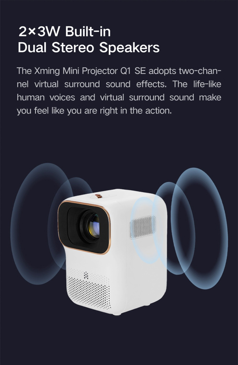 A kompakt méretű Xming Q1 SE projektor jó áron rendelhető 4