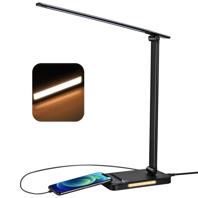 Jostic asztali LED lámpa vezeték nélküli töltővel, jó áron 7