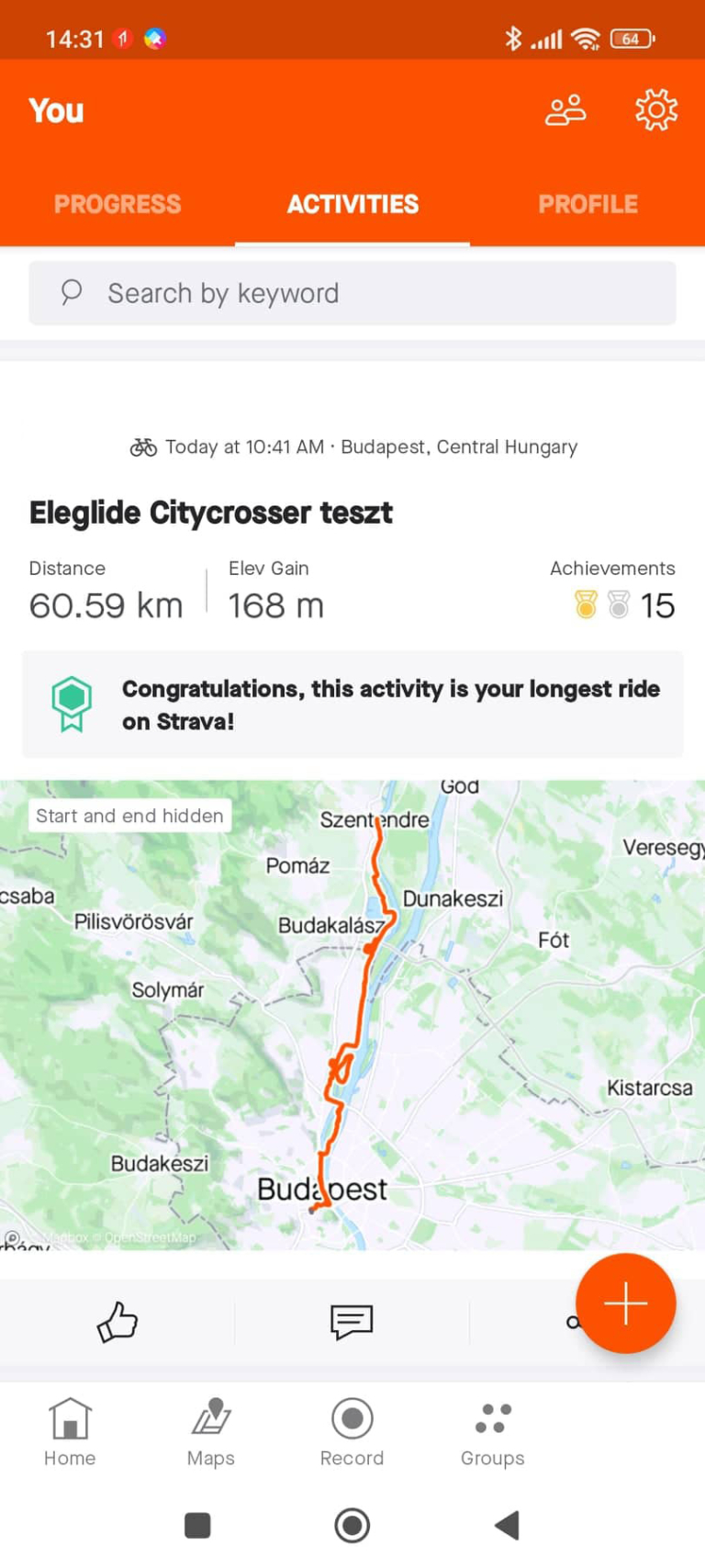 Eleglide Citycrosser e-kerékpár teszt 37