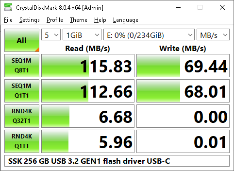 SSK 256 GB-os kétcsatlakozós flash drive teszt 8