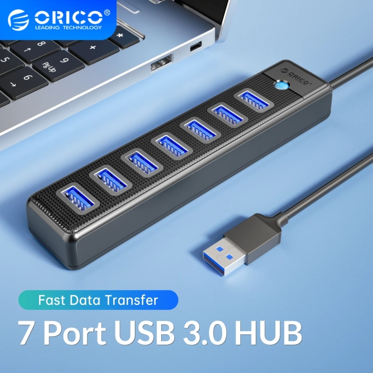 7 portos USB 3 hub az Orico műhelyéből, nagy engedménnyel 3