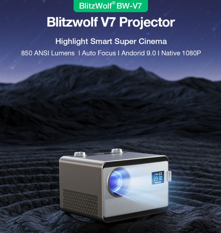A féláras BlitzWolf projektor, ami már komoly darab 2