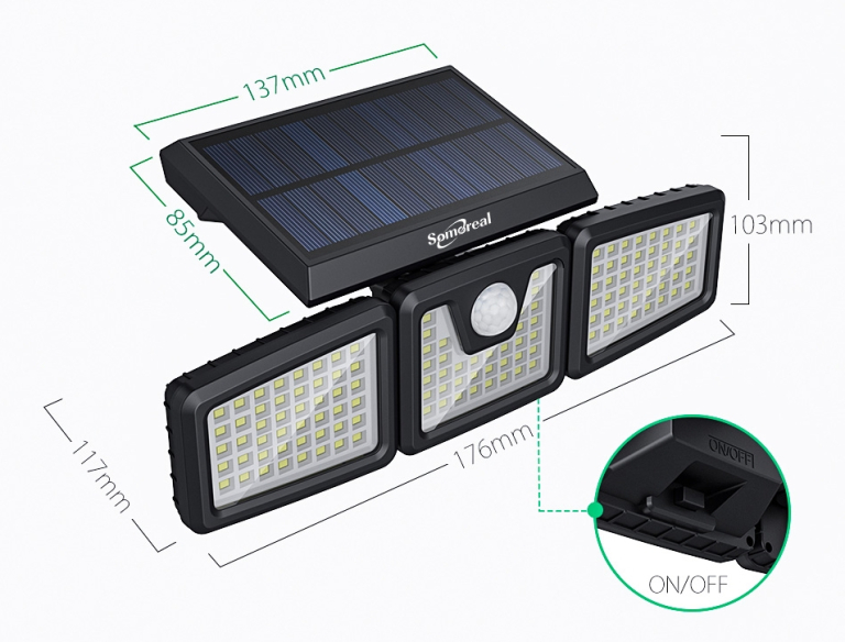 Akciós a Somoreal napelemes lámpa 128 darab LED-del 8