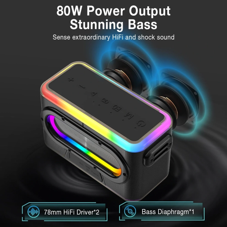 Erős, 80 wattos Bluetooth hangszóró az új BlitzWolf BW-WA6 3
