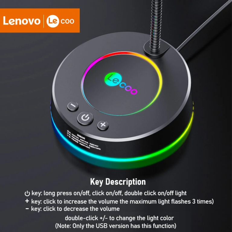 Lenovo Lecoo MC01 RGB-s mikrofon fillérekért 6