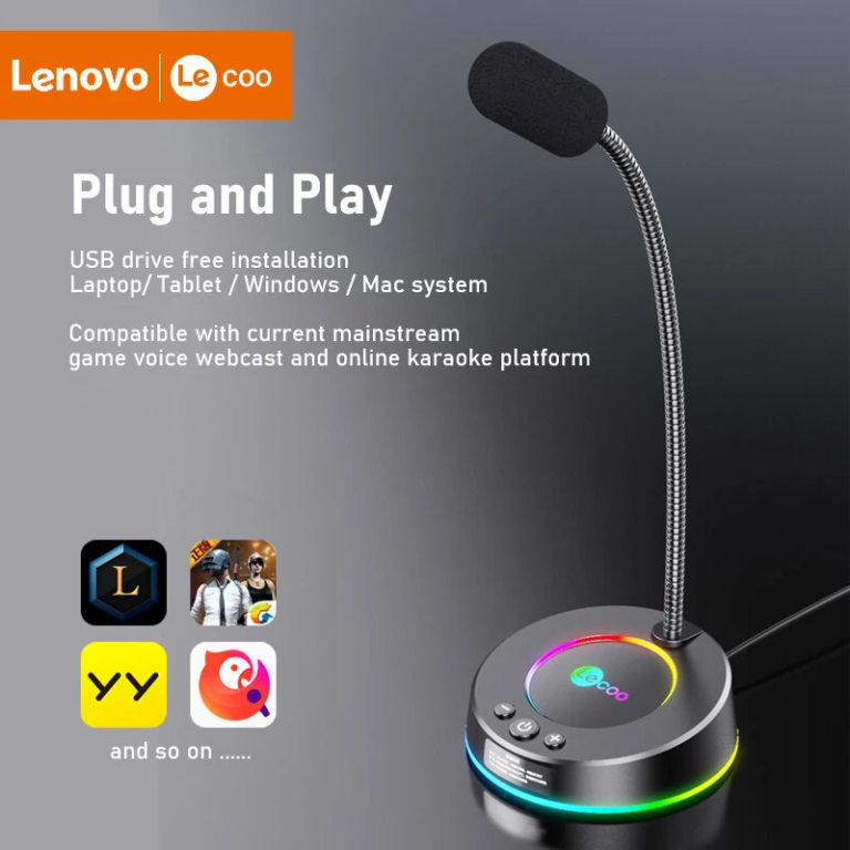 Lenovo Lecoo MC01 RGB-s mikrofon fillérekért 5