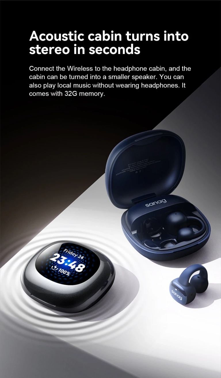 Újabb érdekes Sanag fülhallgató, kijelzős, MP3 lejátszós tokkal 9