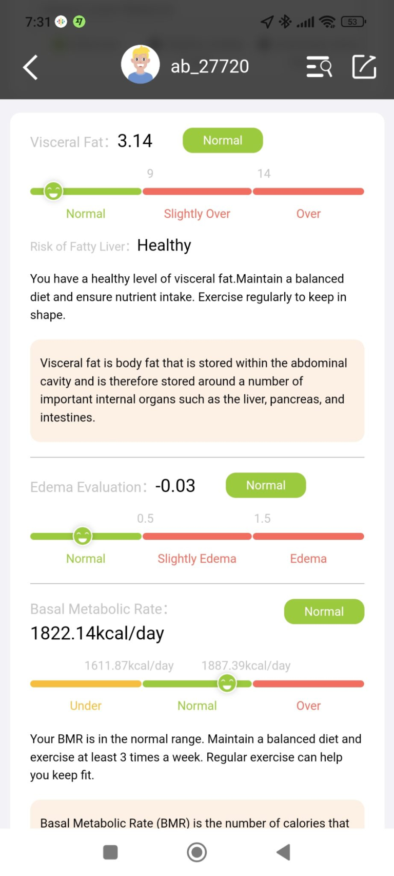 BodyPedia LM-S001 testösszetétel elemző okosmérleg teszt 27