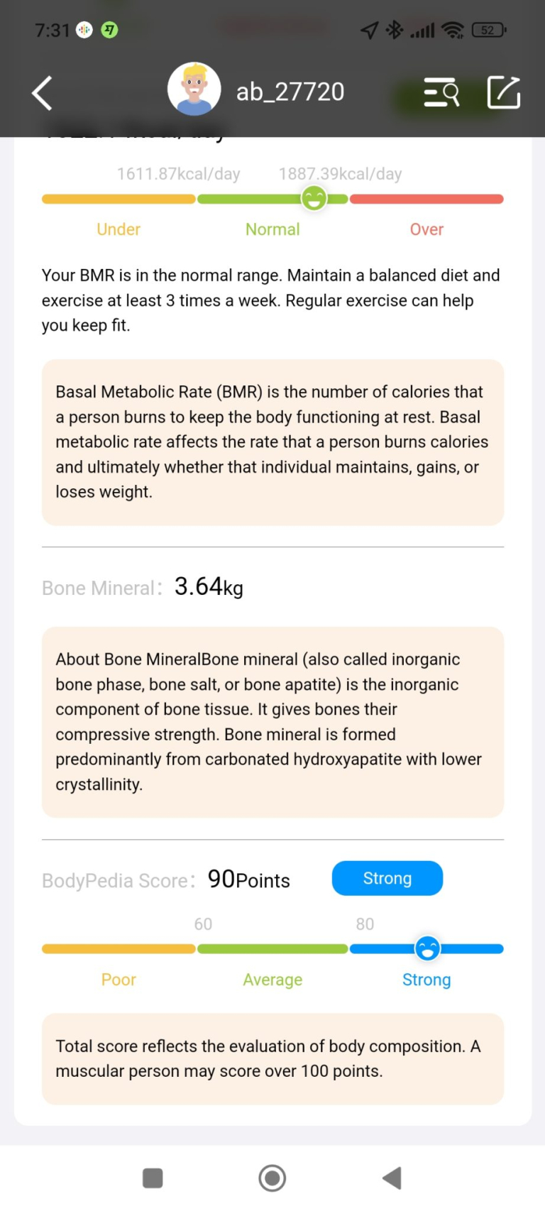 BodyPedia LM-S001 testösszetétel elemző okosmérleg teszt 29