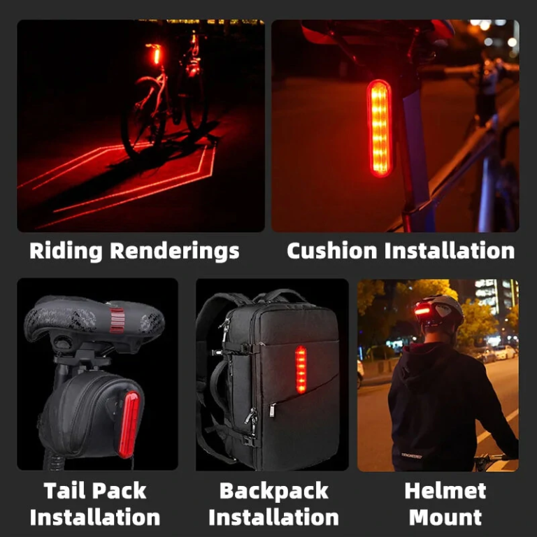 Tekerj biztonságosan fékérzékelő hátsó biciklilámpával 2
