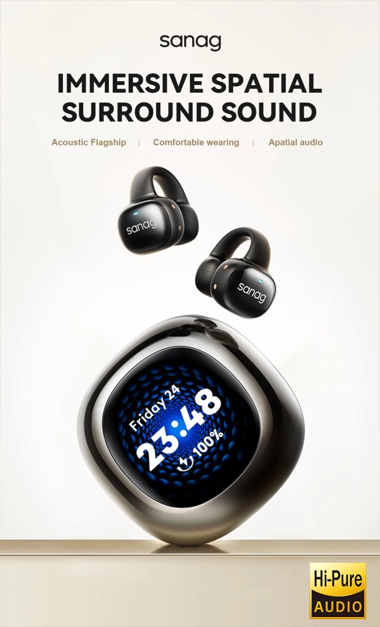Újabb érdekes Sanag fülhallgató, kijelzős, MP3 lejátszós tokkal 2