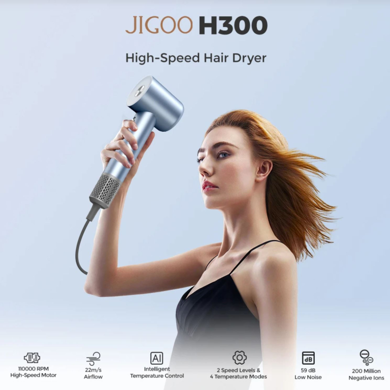 A Jigoo H300 hajszárítót ionizátorral is felszerelték 2