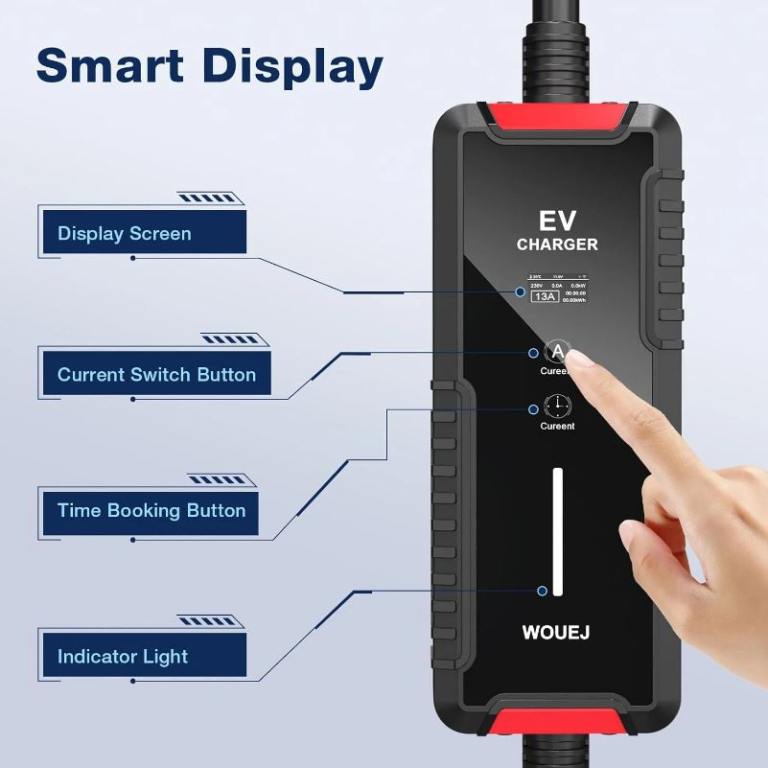 Wouej hordozható elektromos autó töltő 5