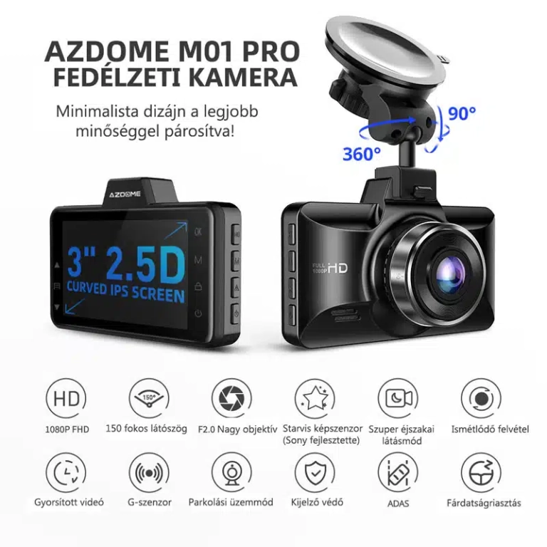 Szuper ár az AZDOME M01 PRO autós kamera szetthez 4