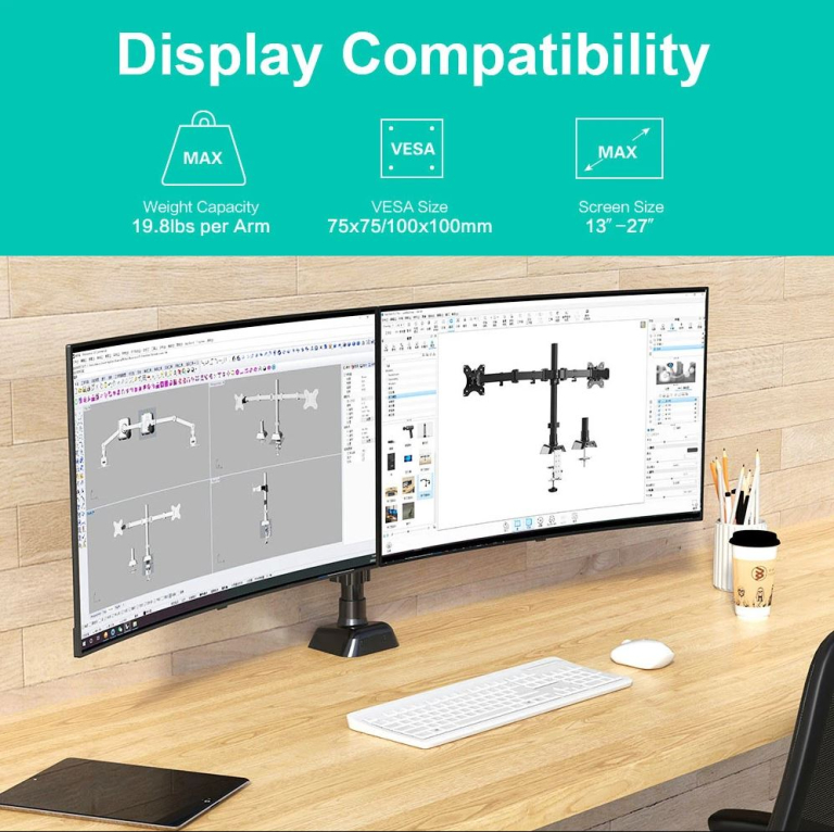 Állítható monitorállvány két képernyőhöz 5