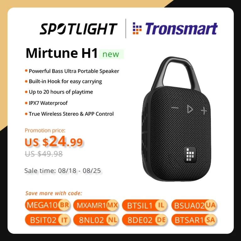 Tronsmart Mirtune H1 Bluetooth hangszóró kinti kalandokhoz 2