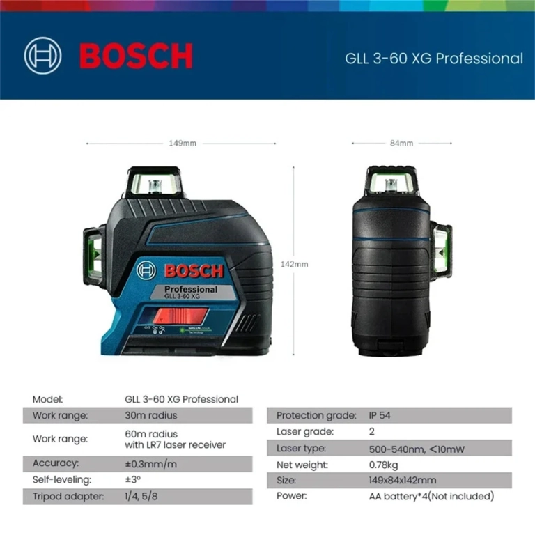 A Bosch GLL 3-60 XG lézeres szintező mindent egyenesbe hoz 4