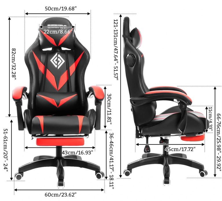 Hoffree szék masszázzsal, hangszórókkal és RGB-fényekkel 8