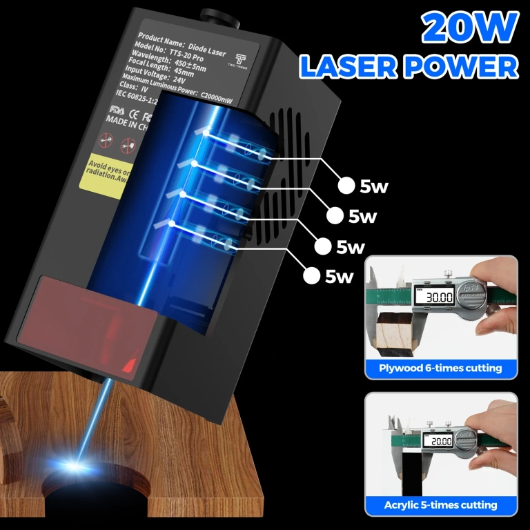 A TwoTrees TTS-20 Pro lézergravírozó ajándékokkal kapható 10