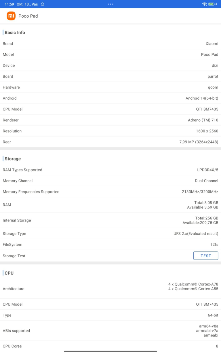 Xiaomi Poco Pad tablet teszt 37