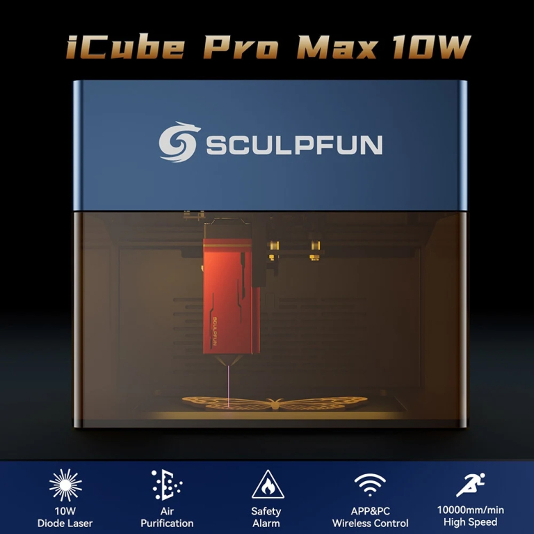 A Sculpfun iCube Pro Max lézergravírozó olcsóbb kintről 9