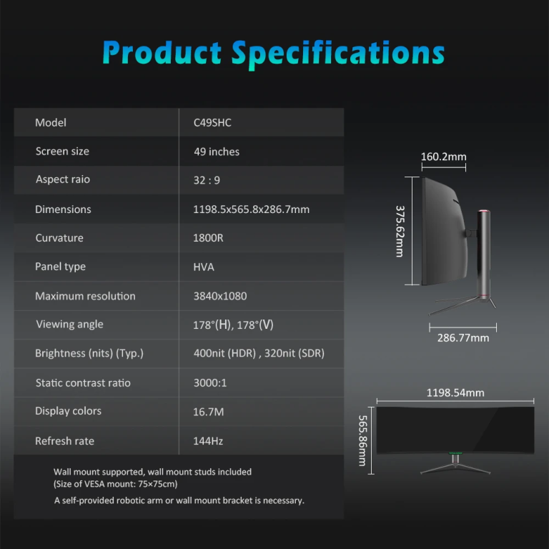 Titan Army C49SHC gamer monitor teszt 20