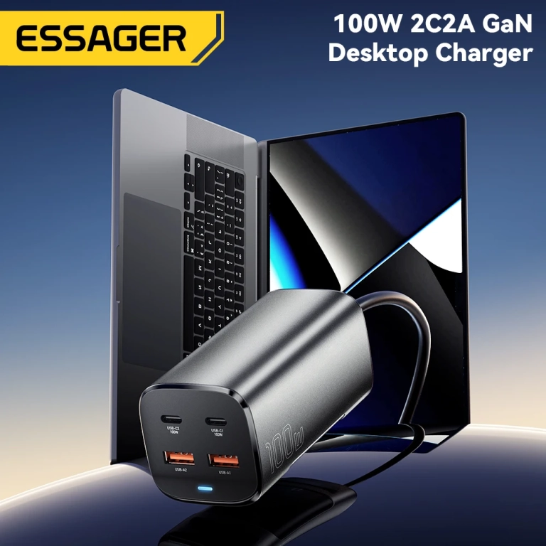 Essager 100 W-os USB C GaN töltő most csupán 7400 Ft-ért 7