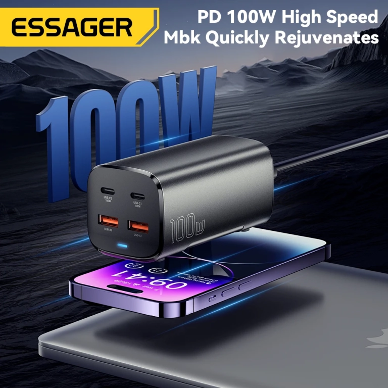 Essager 100 W-os USB C GaN töltő most csupán 7400 Ft-ért 2