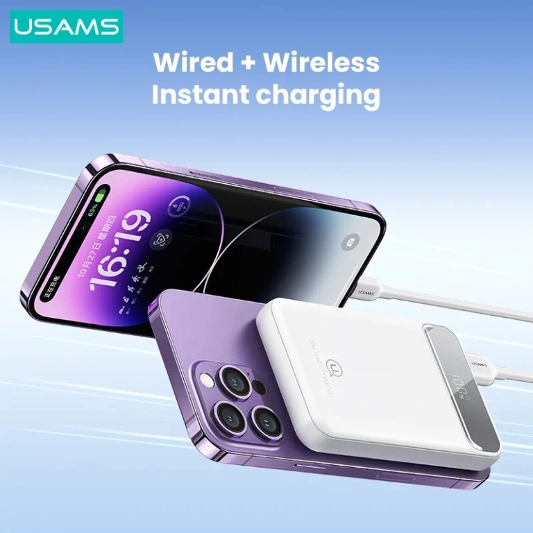 USAMS power bank vezeték nélküli gyorstöltéssel 8