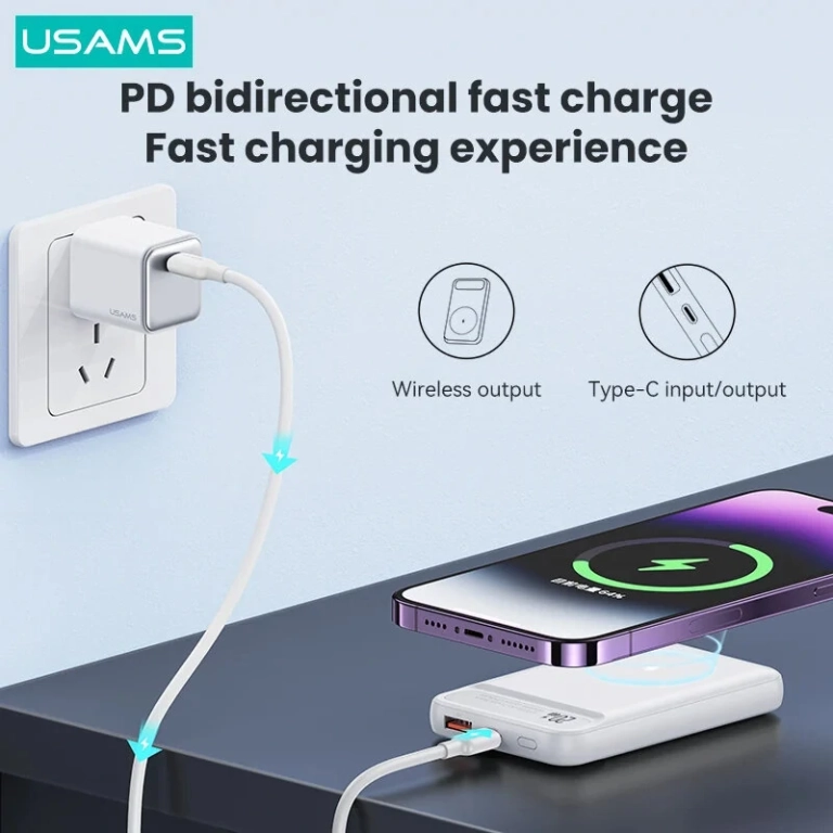 USAMS power bank vezeték nélküli gyorstöltéssel 5