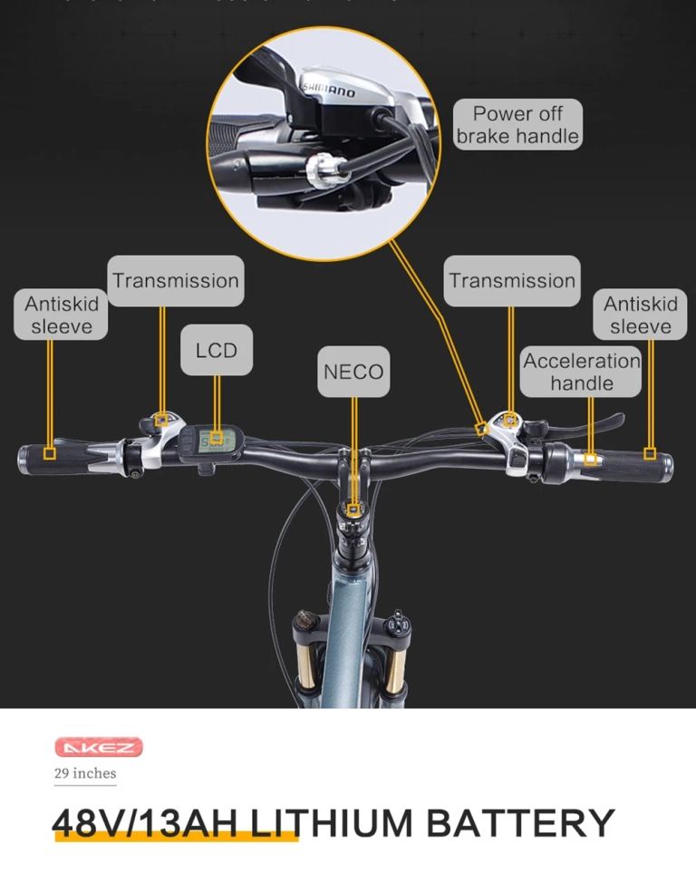 AKEZ 29″ elektromos bicikli napi ingázásokhoz 17