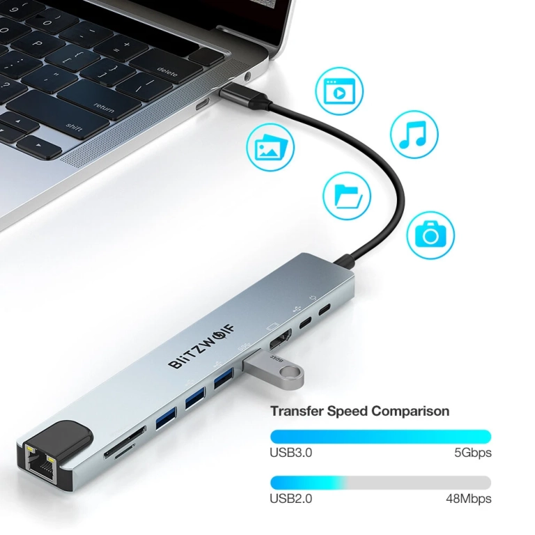 BlitzWolf BW-NEW TH5 HUB: laptop upgrade egy mozdulattal 3