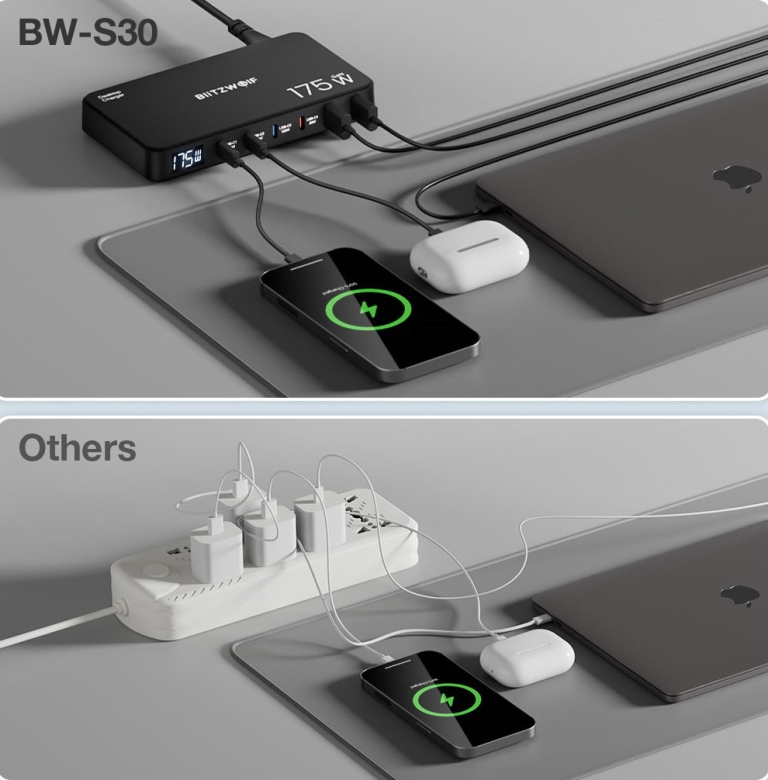 Blitzwolf BW-S30 asztali töltő: kábelkáosz ellen 3