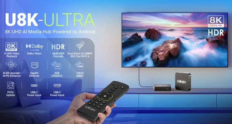 MINIX U8K-Ultra médialejátszó: 8K-s, Androidos doboz 9