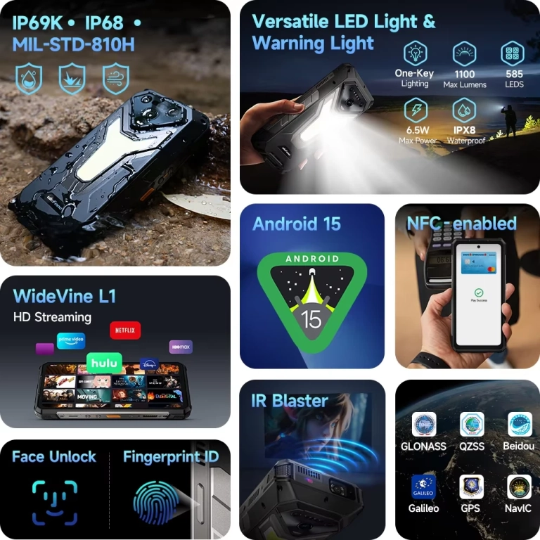 Új Ulefone Armor 34 Pro strapateló beépített projektorral 19