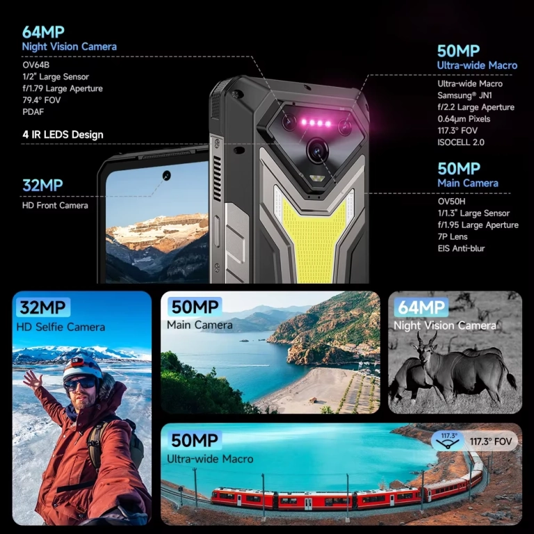 Új Ulefone Armor 34 Pro strapateló beépített projektorral 18
