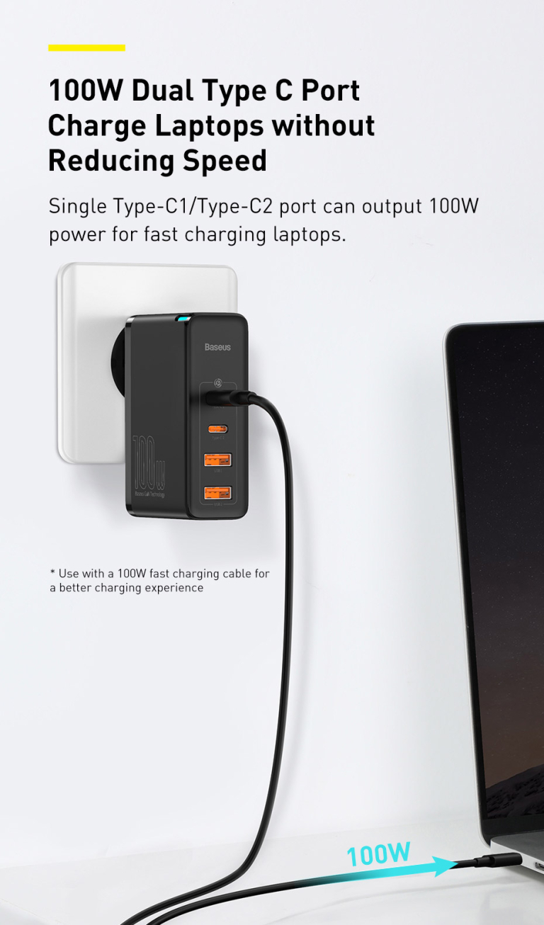 Baseus 100 W-os GaN töltő, itthoni ár alatt, Aliról 6