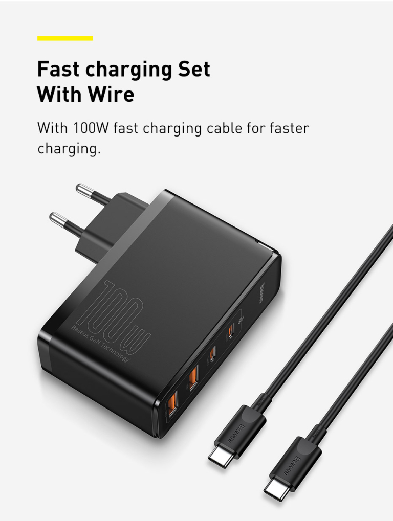 Baseus 100 W-os GaN töltő, itthoni ár alatt, Aliról 3