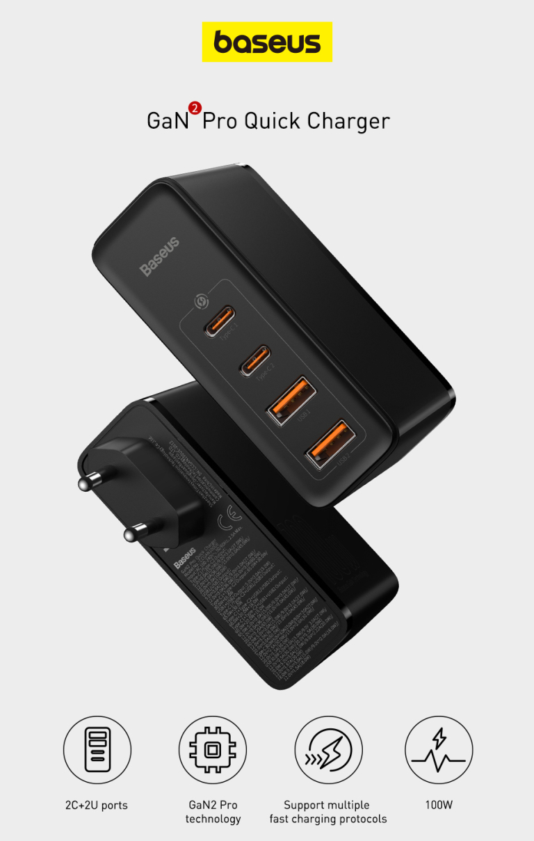 Baseus 100 W-os GaN töltő, itthoni ár alatt, Aliról 4
