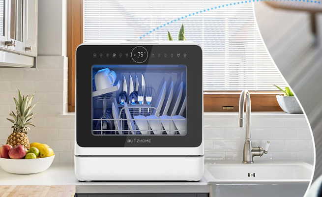 BlitzHome BH-4-CDW/BH-6-CDW hordozható mosogatógép teszt 1
