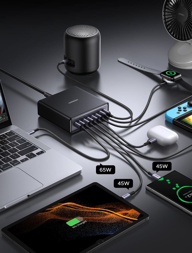 UGREEN 200 W-os töltőállomás – Egyszerre nyolcat? Naná 11