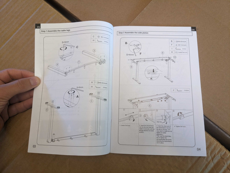ACGAM JSD5-A1-02 elektromosan állítható asztal teszt 6