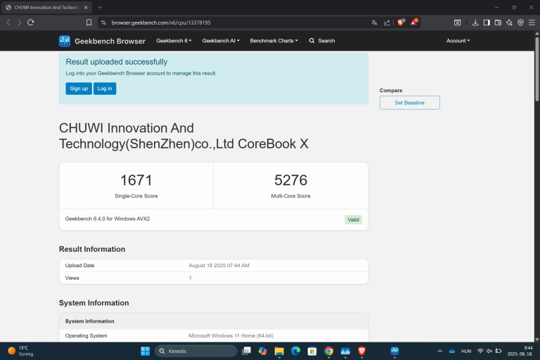 Chuwi CoreBook X 7430U laptop teszt 35